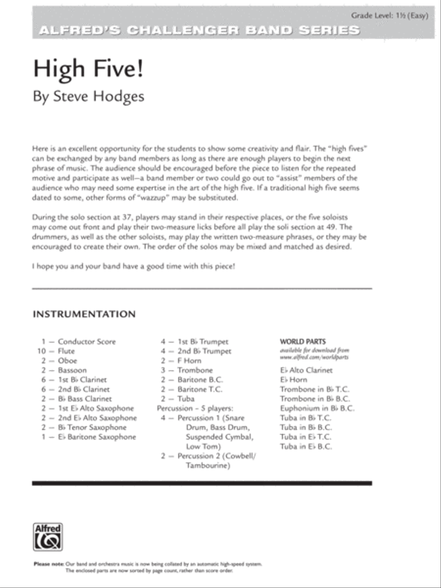 High Five!: Score Concert Band scores gallery preview page 1