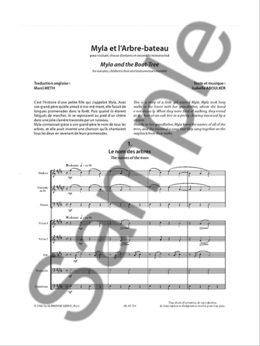 Myla And The Boat-tree For Narrator And Children's Choir, With Accompaniement Children's Choir scores gallery preview page 2