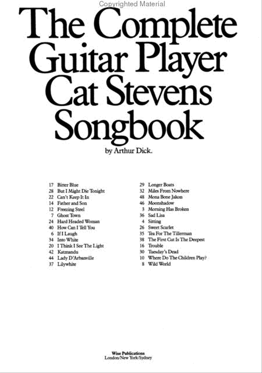 The Complete Guitar Player – Cat Stevens Songbook Easy Guitar scores gallery preview page 2