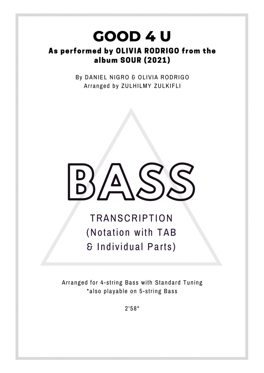 Good 4 U Bass Guitar scores gallery preview page 1