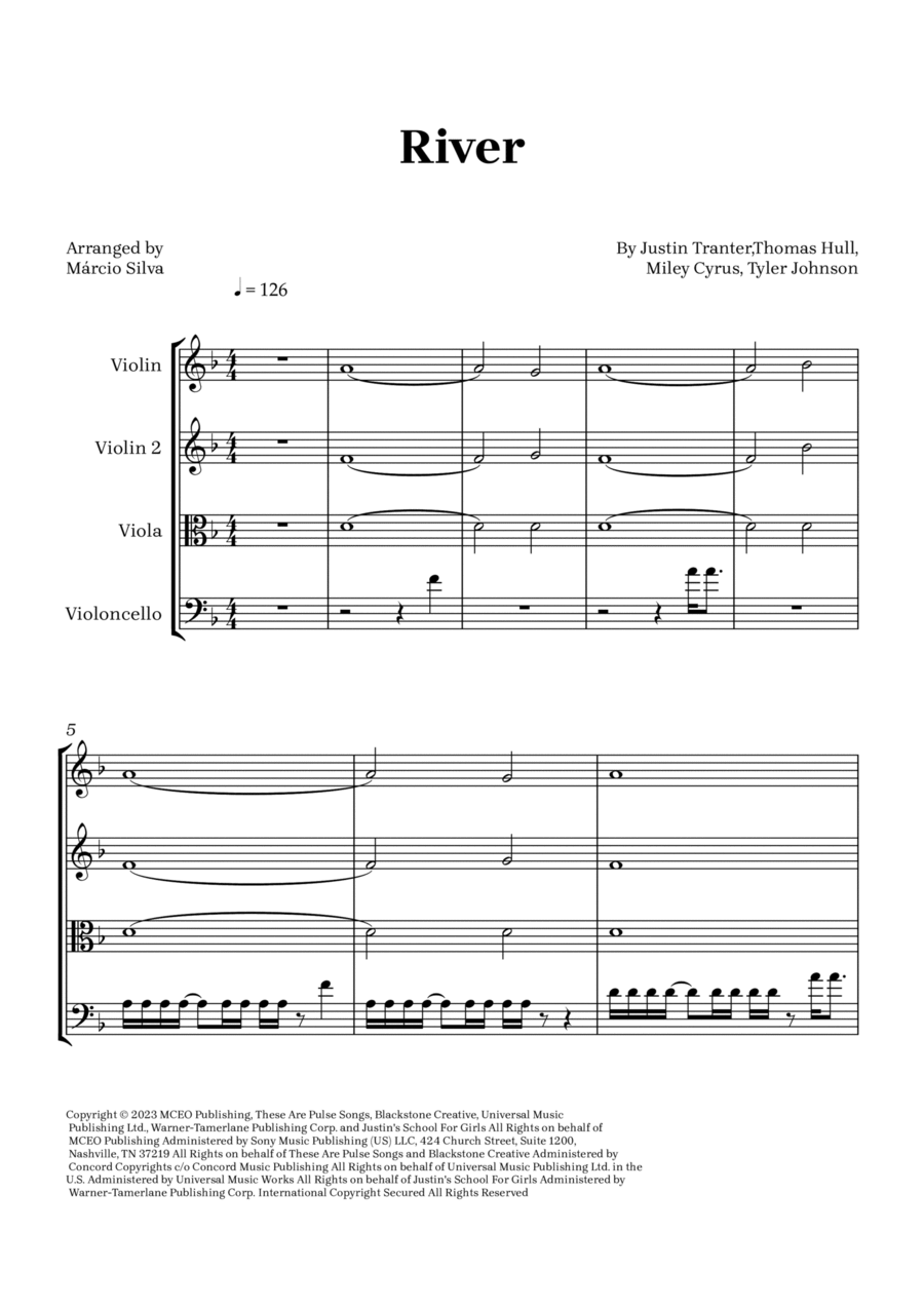 River String Quartet scores gallery preview page 1