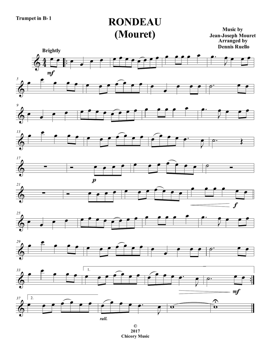 Rondeau (Mouret) - Brass Quintet - Intermediate Brass Quintet scores gallery preview page 4