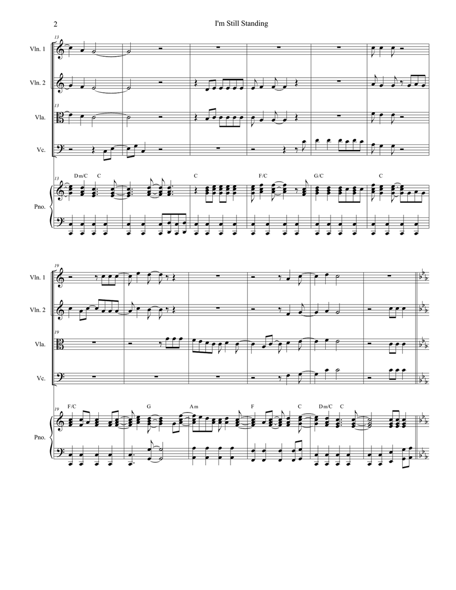 I'm Still Standing I'm Still Standing String Quartet scores gallery preview page 2