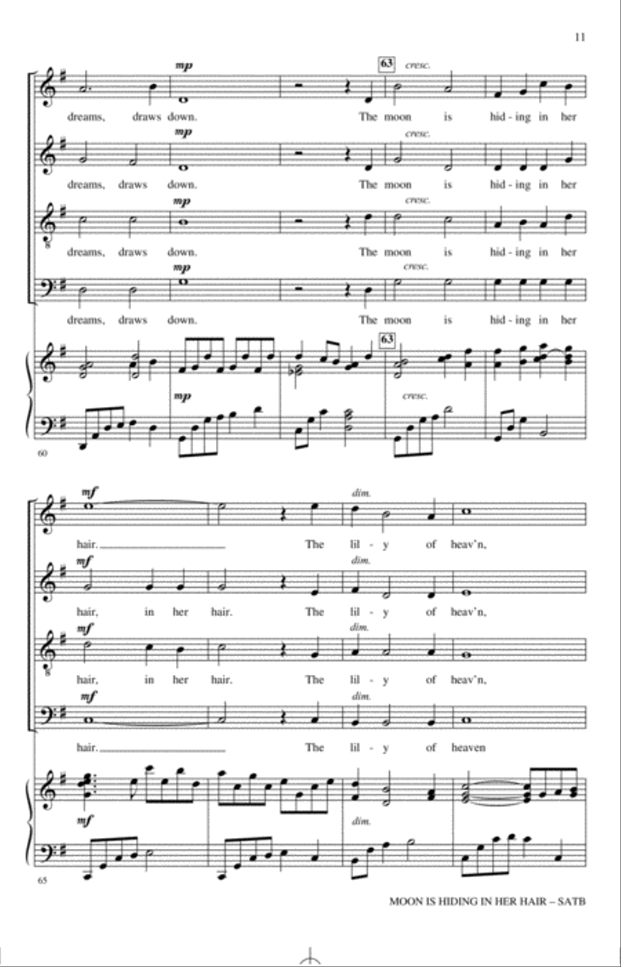 The Moon Is Hiding In Her Hair 4-Part scores gallery preview page 9