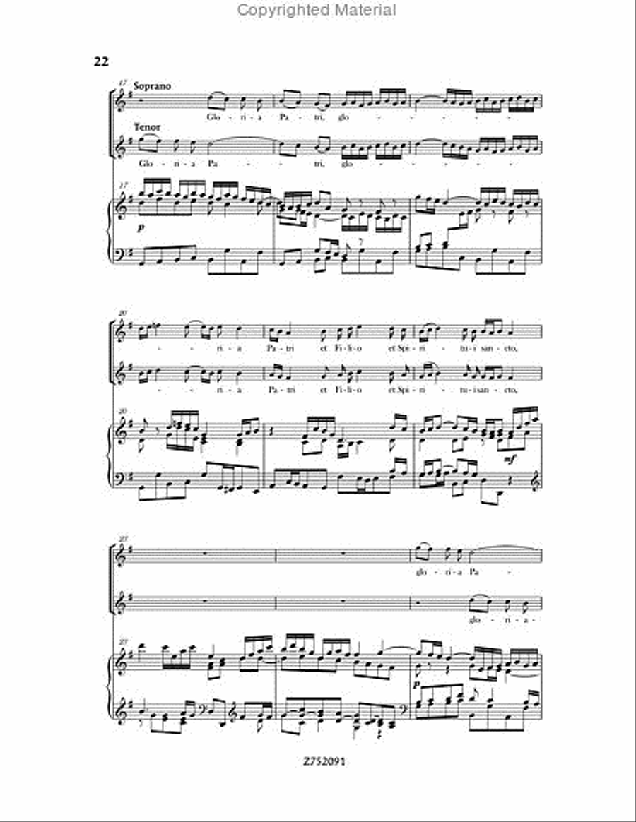 Cantata No. 191: Gloria in Excelsis Deo, BWV 191 4-Part scores gallery preview page 22