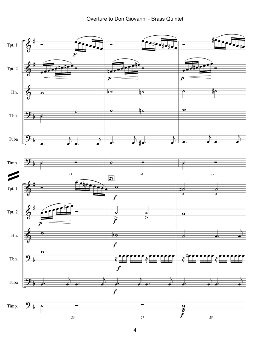 Don Giovanni - overture Brass Ensemble scores gallery preview page 4