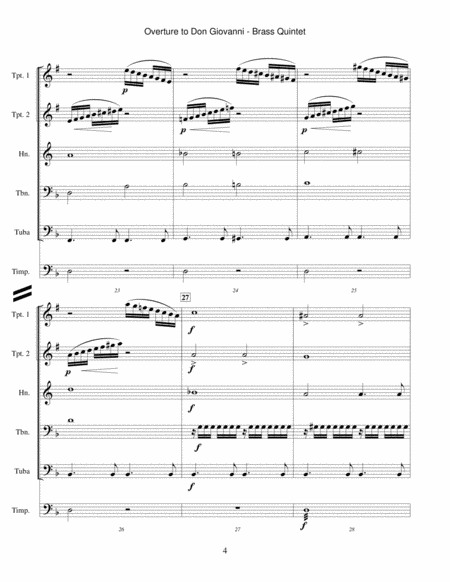 Don Giovanni - overture by Wolfgang Amadeus Mozart Brass Ensemble - Digital Sheet Music