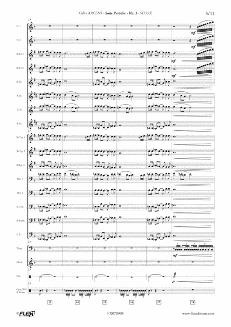 Suite Pastiche: No. 3 Concert Band scores gallery preview page 5