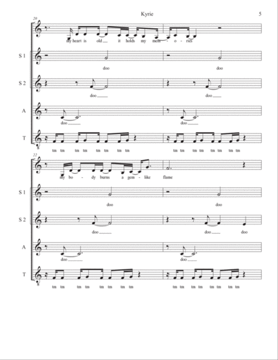 Kyrie (kyrie Eleison) Kyrie (kyrie Eleison) 4-Part scores gallery preview page 5