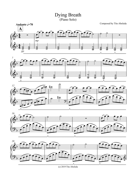 Dying Breath (Intermediate Piano Solo) image number null