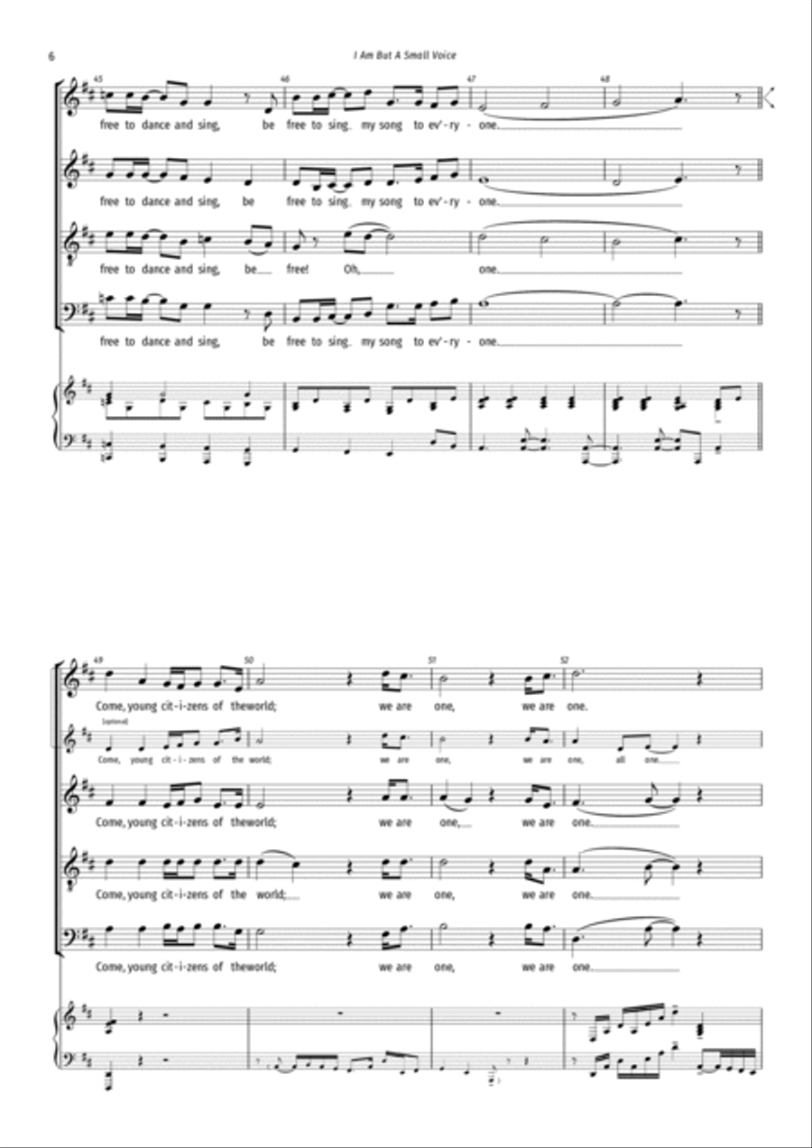 I Am But A Small Voice 4-Part scores gallery preview page 6