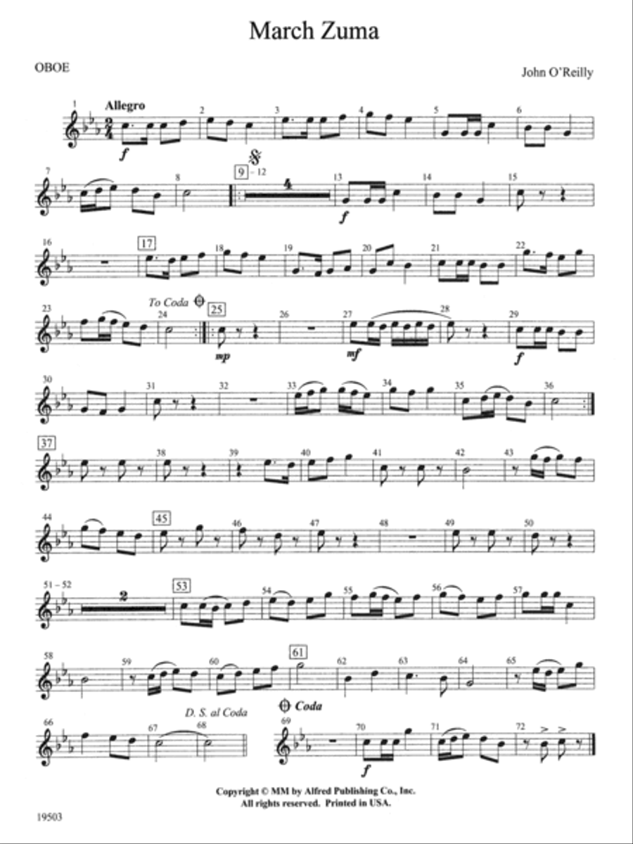 March Zuma: Oboe March Zuma: Oboe Concert Band scores gallery preview page 1