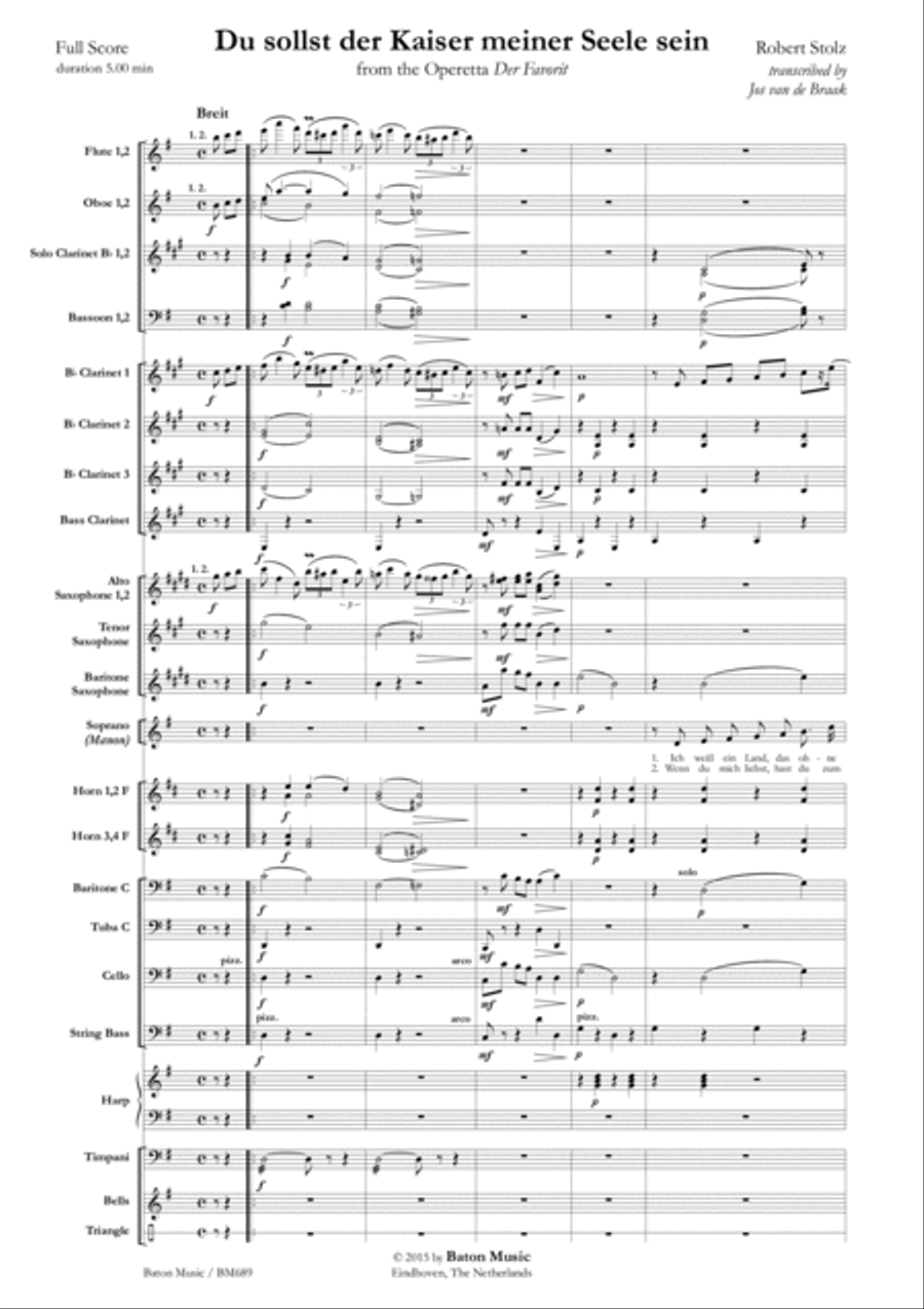 Du sollst der Kaiser meiner Seele sein Concert Band scores gallery preview page 2
