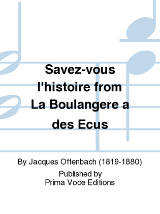 Book cover for Savez-vous l'histoire from La Boulangere a des Ecus