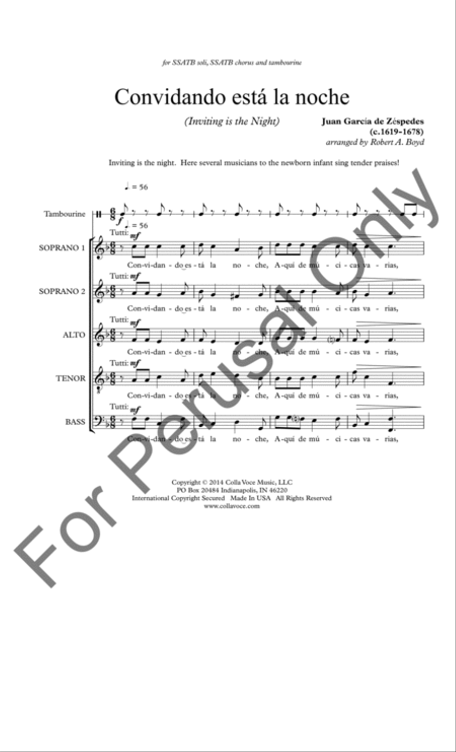 Convidando esta la noche SSATB scores gallery preview page 2