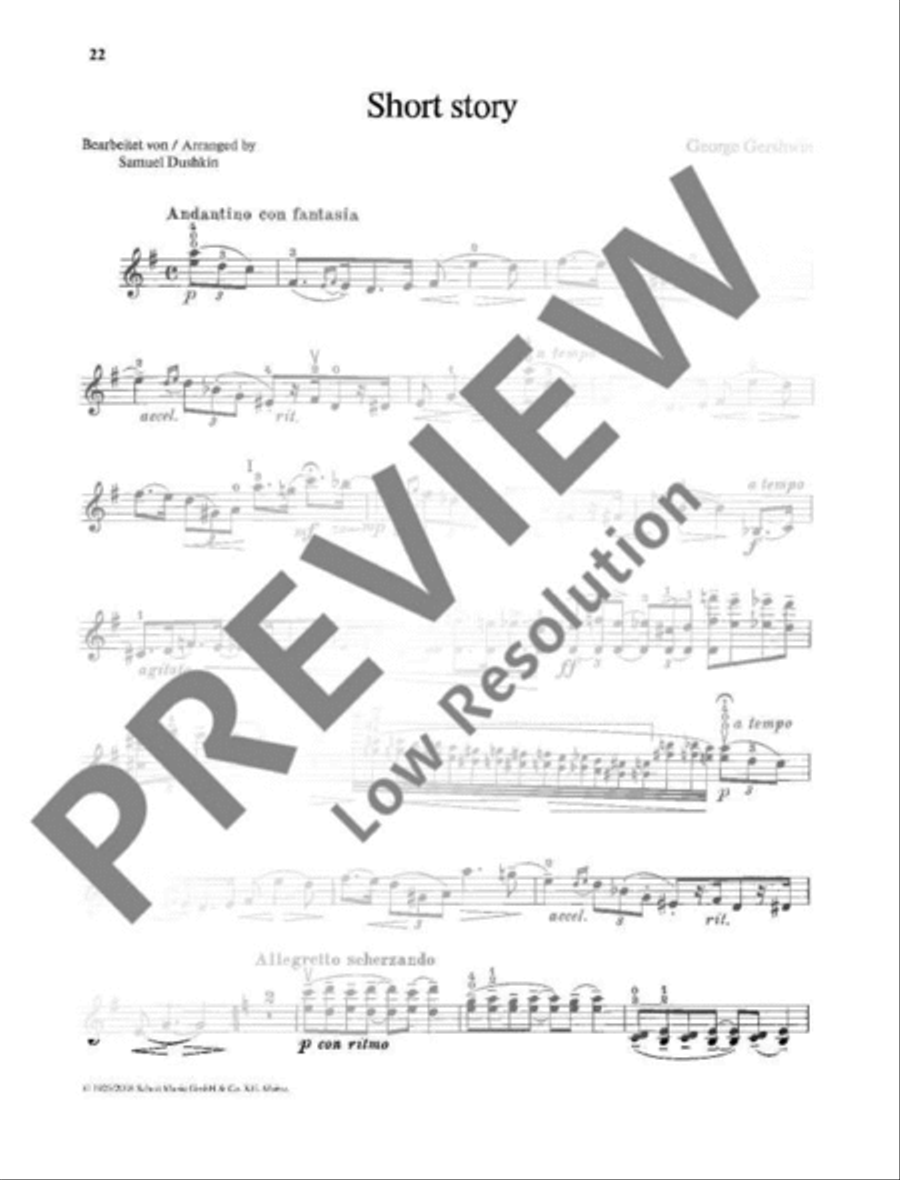 Short Story Violin Solo scores gallery preview page 6