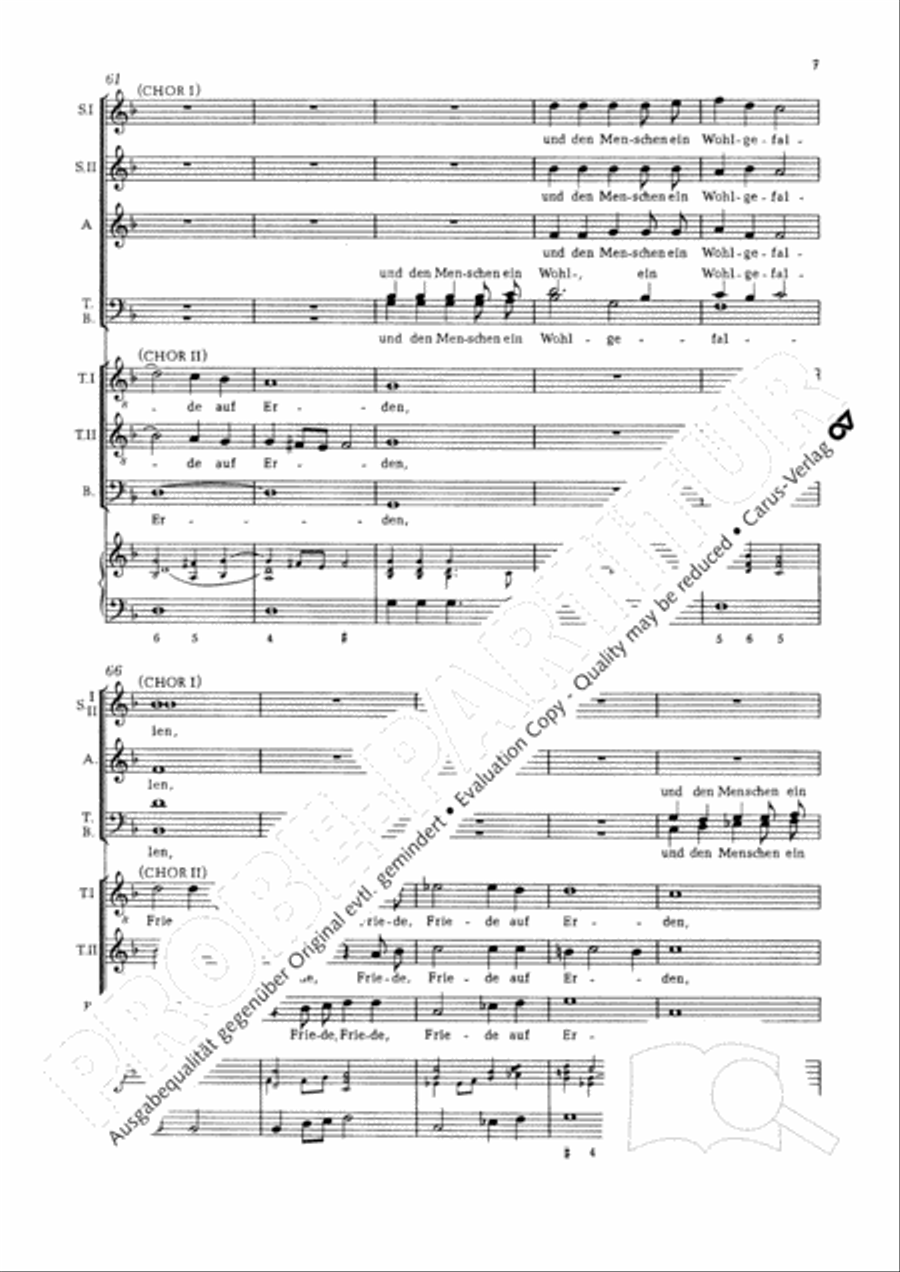 Glory to god in the highest (Ehre sei Gott in der Hohe) TTB scores gallery preview page 8