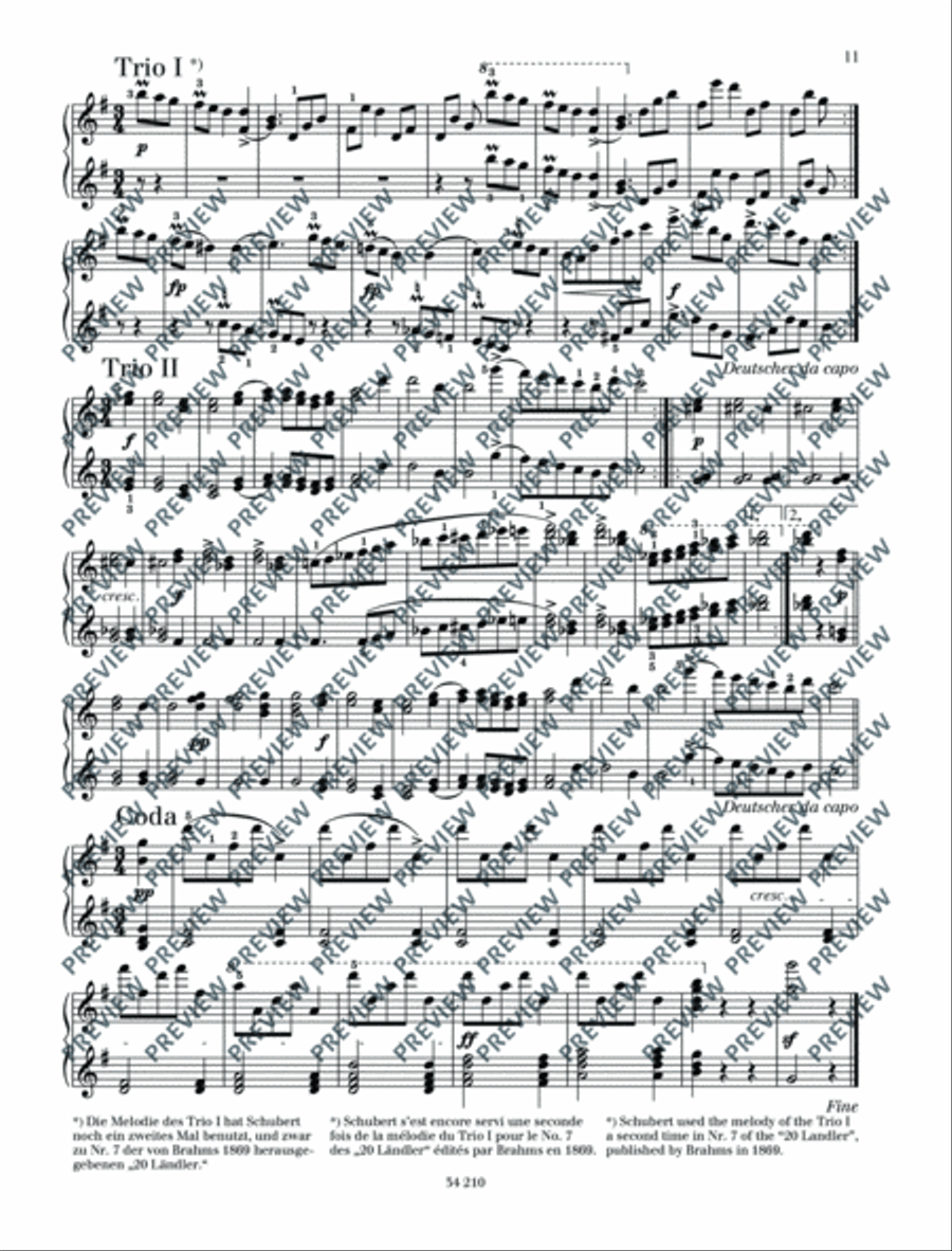Ländler Piano Duet scores gallery preview page 12