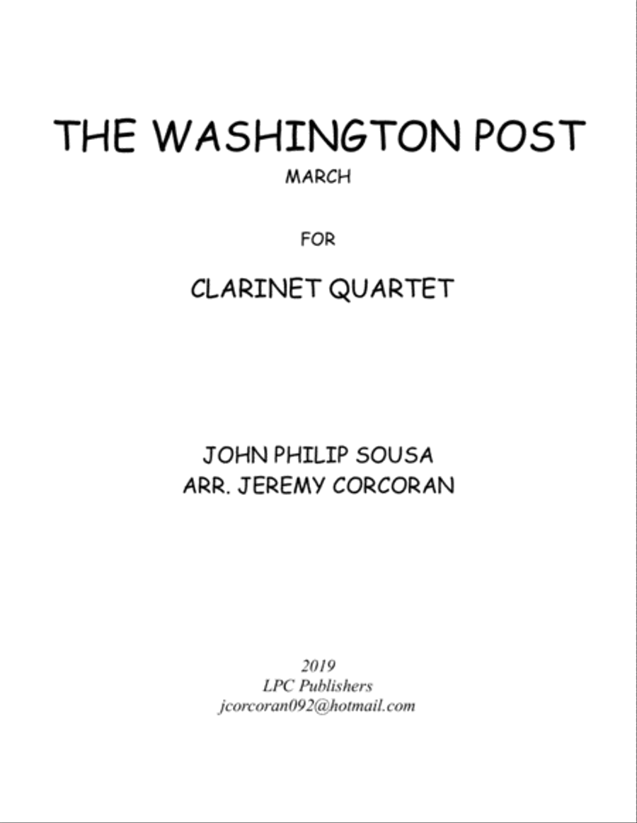The Washington Post March for Clarinet Quartet Clarinet Quartet scores gallery preview page 1