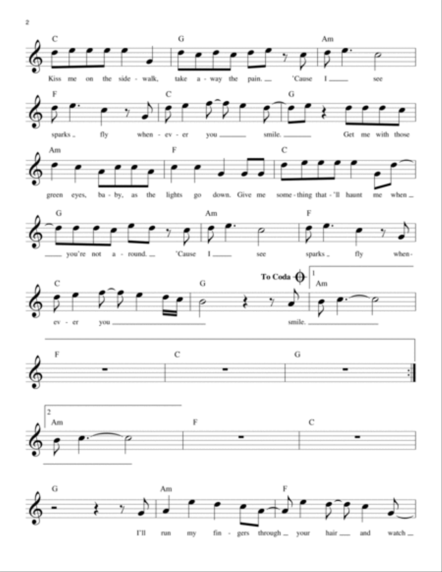 Sparks Fly Sparks Fly Piano scores gallery preview page 2