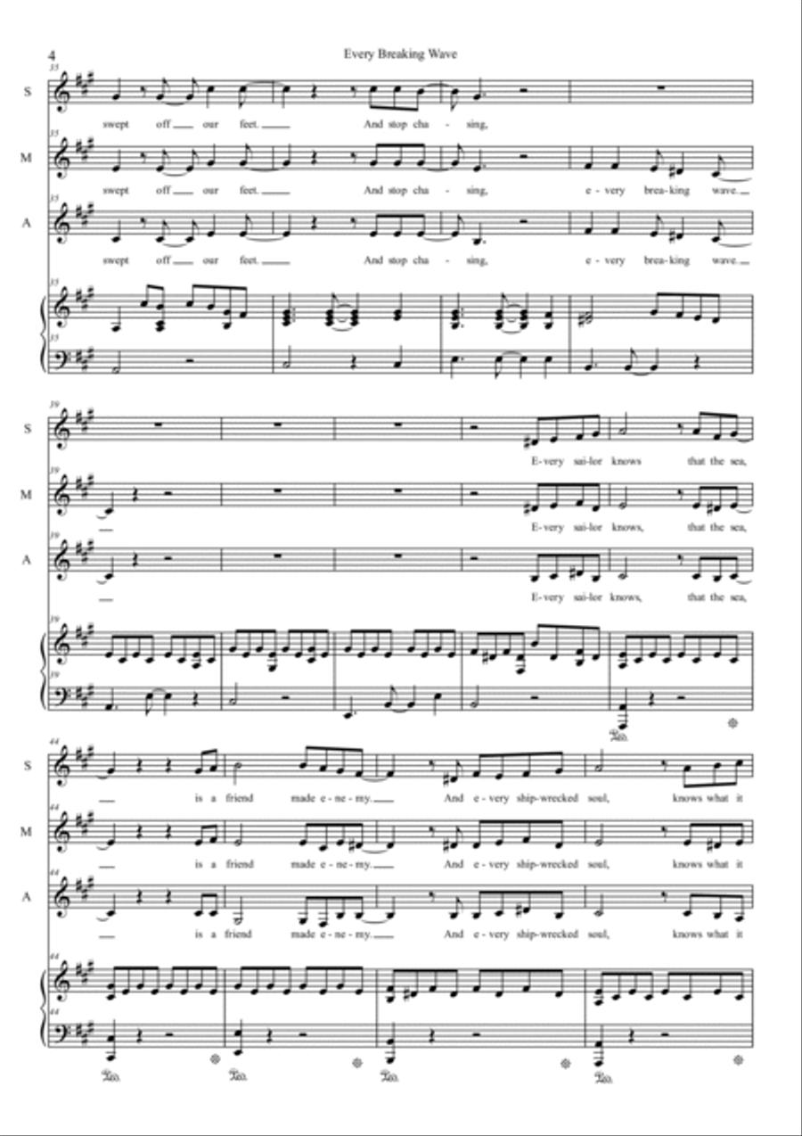 Every Breaking Wave Every Breaking Wave 3-Part scores gallery preview page 4