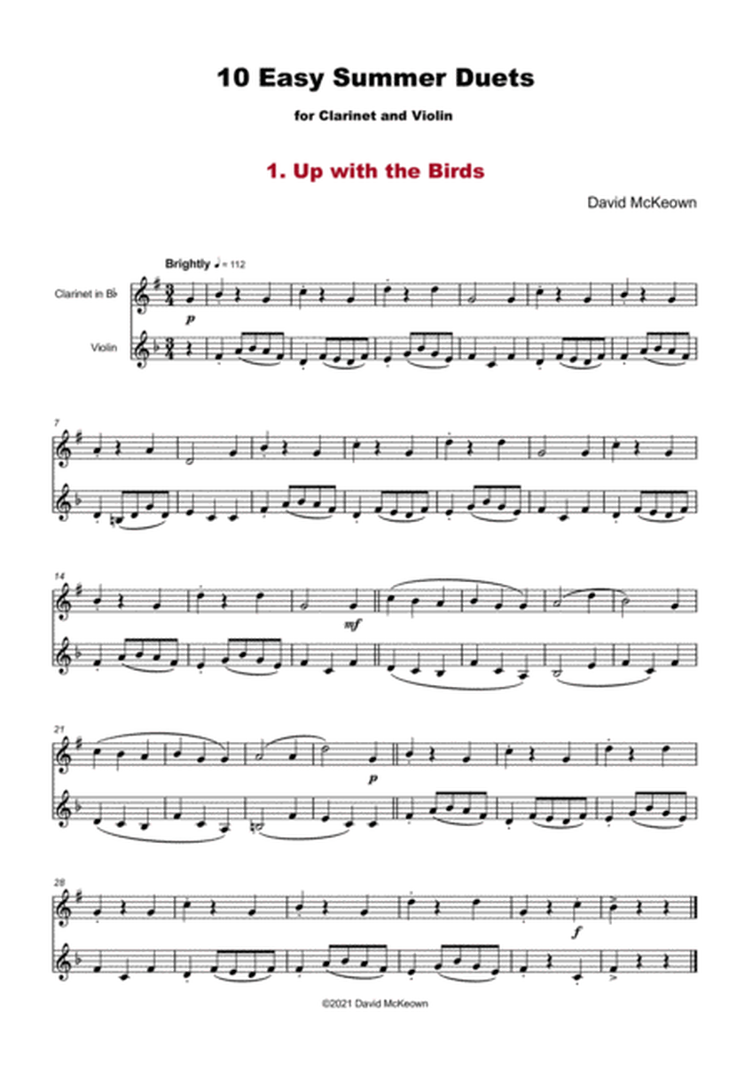 10 Easy Summer Duets for Clarinet and Violin