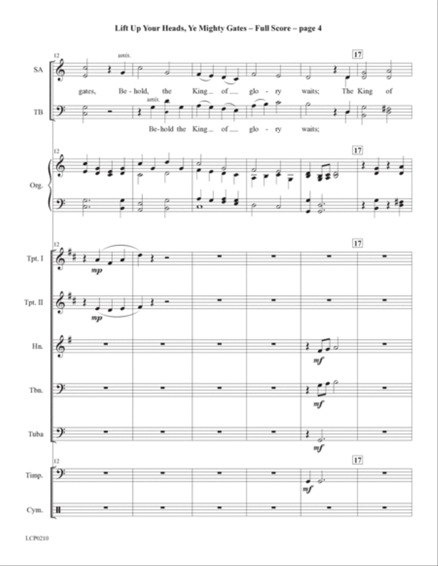 Lift Up Your Heads, Ye Mighty Gates Horn scores gallery preview page 4