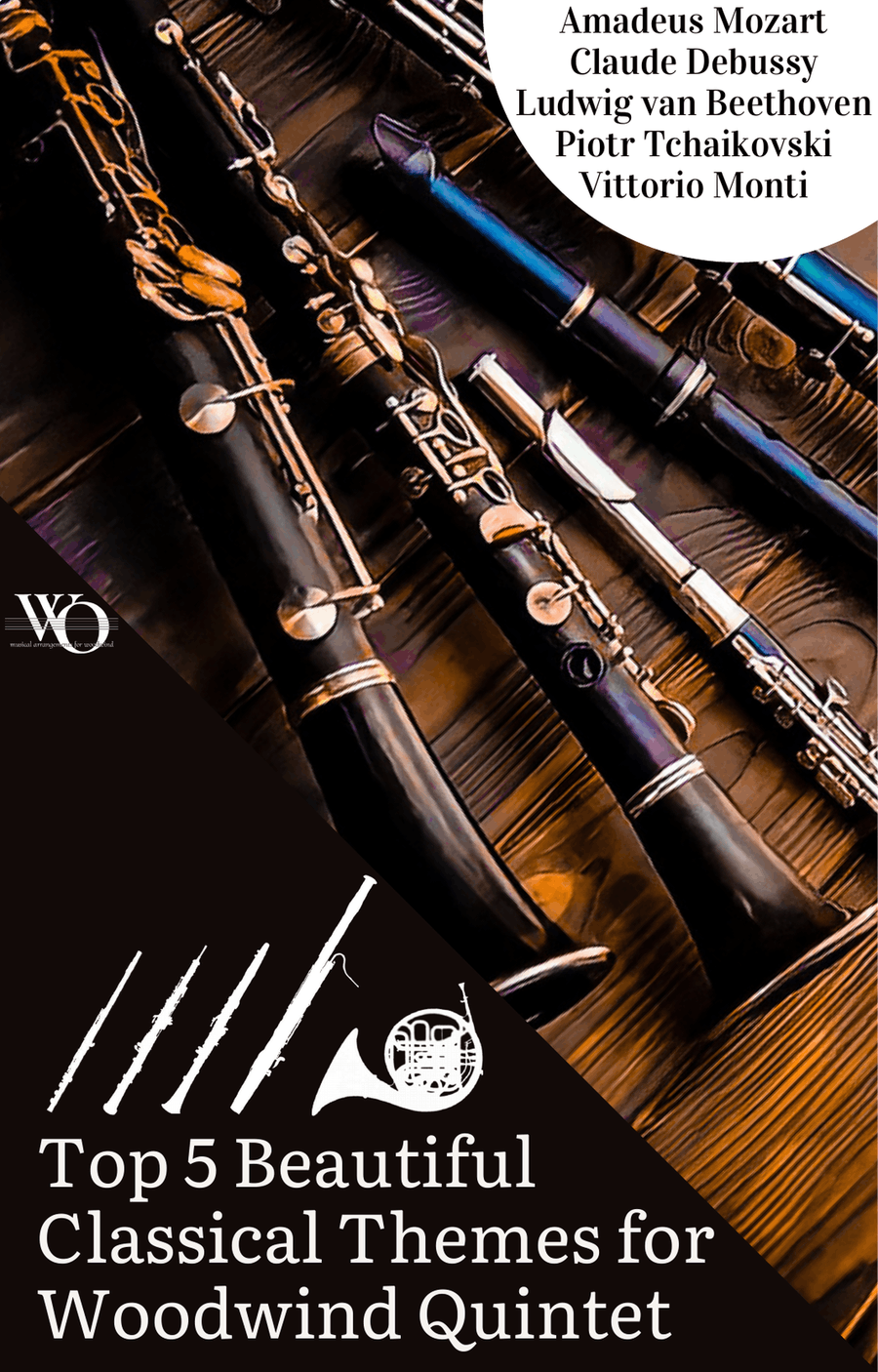Top 5 Beautiful Classical Themes for Woodwind Quintet - 1st Version Woodwind Quintet scores gallery preview page 1