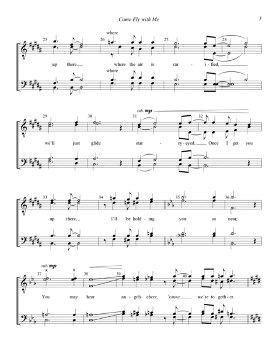 Come Fly with Me (arr. Kevin Keller) TTBB scores gallery preview page 3