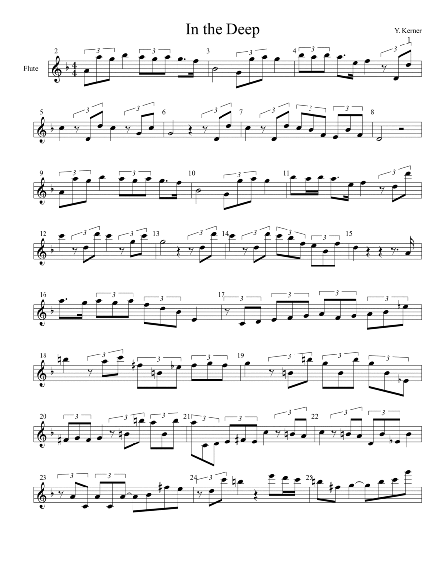 Into The Deep (Partita for Flute) Flute Solo scores gallery preview page 1