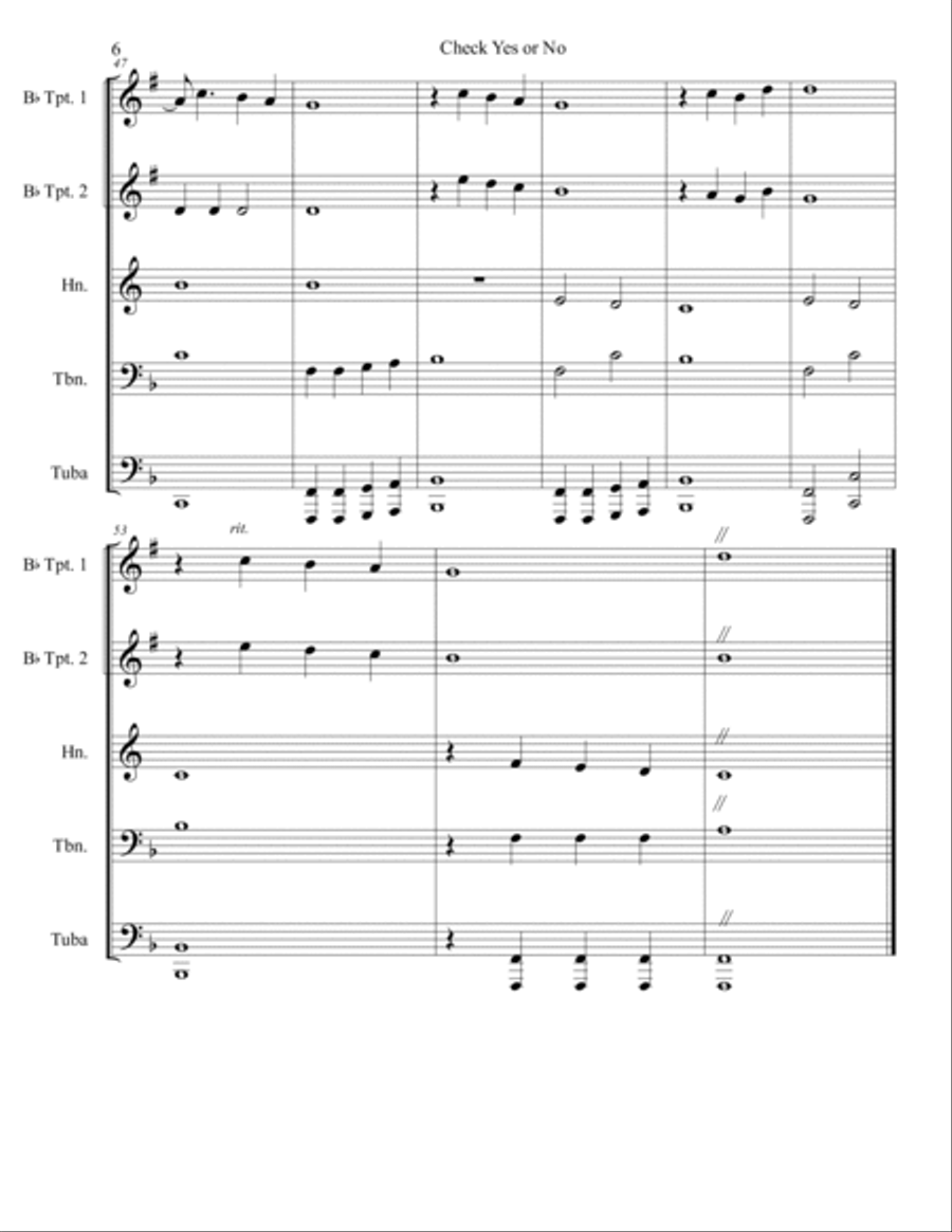 Check Yes Or No Brass Ensemble scores gallery preview page 6