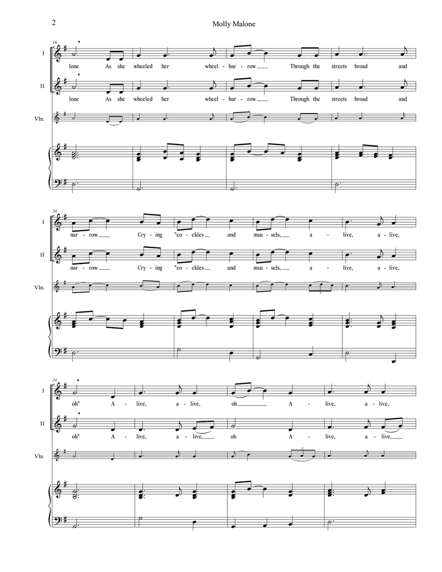 Molly Malone (Two-Part) 2-Part scores gallery preview page 2