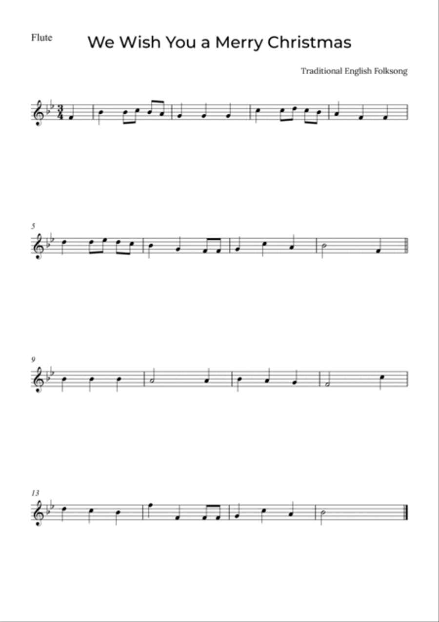 We Wish You a Merry Christmas - Flute and Clarinet Woodwind Duet scores gallery preview page 2
