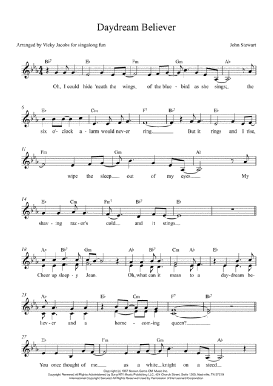 Daydream Believer Daydream Believer 2-Part scores gallery preview page 1