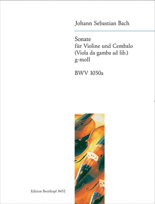 Book cover for Sonata in G minor BWV 1030A