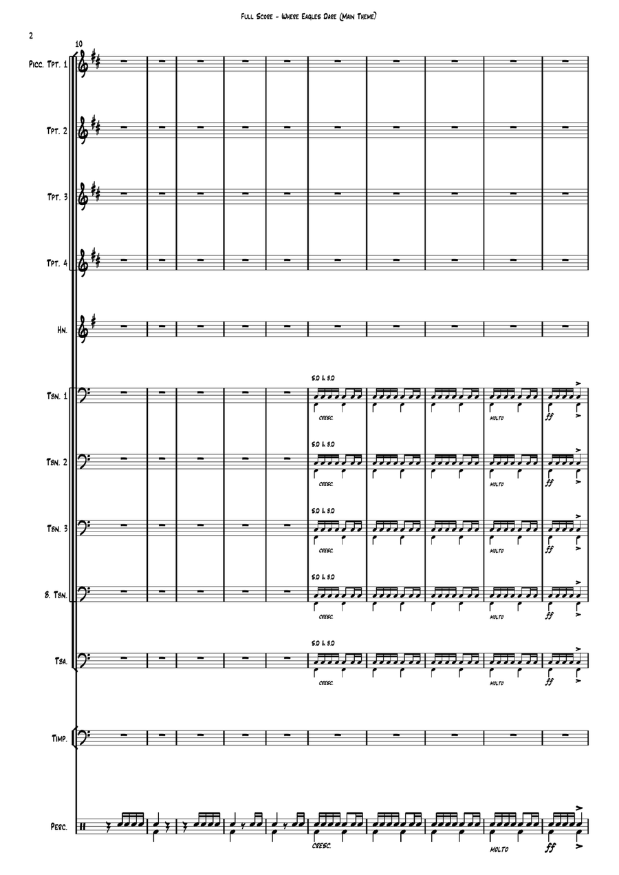 Where Eagles Dare (theme) Brass Ensemble scores gallery preview page 2