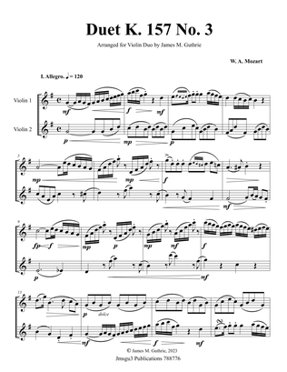 Mozart: Duet K. 157 No. 3 for Violin Duo