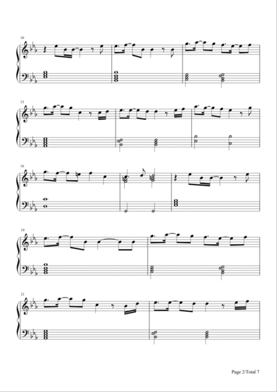 A Cruel Angel's Thesis,Yoko Takahashi,Piano Solo Sheet Piano Solo scores gallery preview page 2