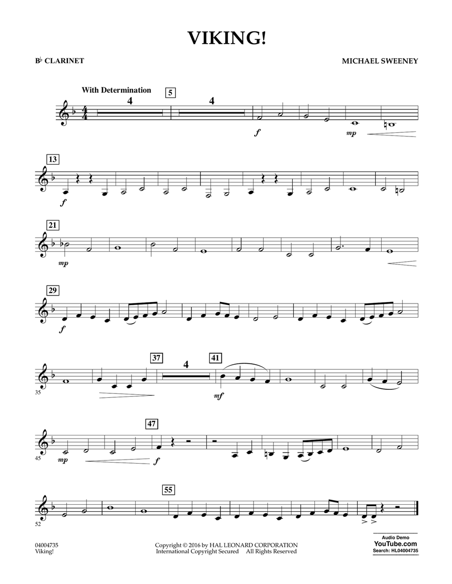 Viking! - Bb Clarinet Concert Band scores gallery preview page 1