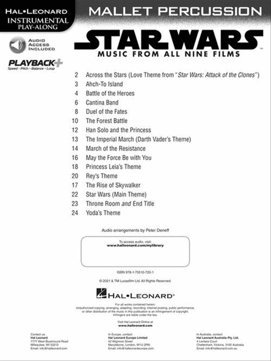 Star Wars – Instrumental Play-Along for Mallet Percussion Percussion scores gallery preview page 4