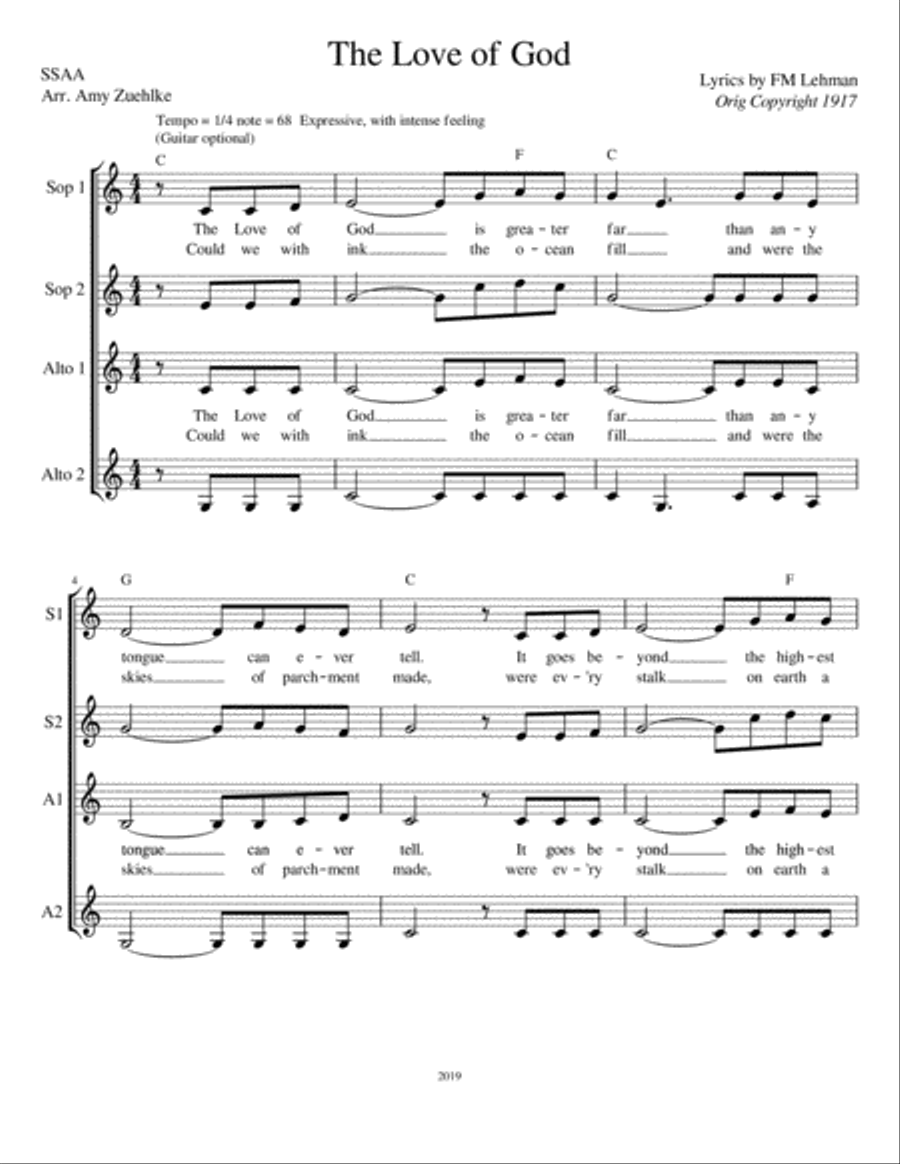 The Love of God - SSAA The Love of God - SSAA SSAA scores gallery preview page 2