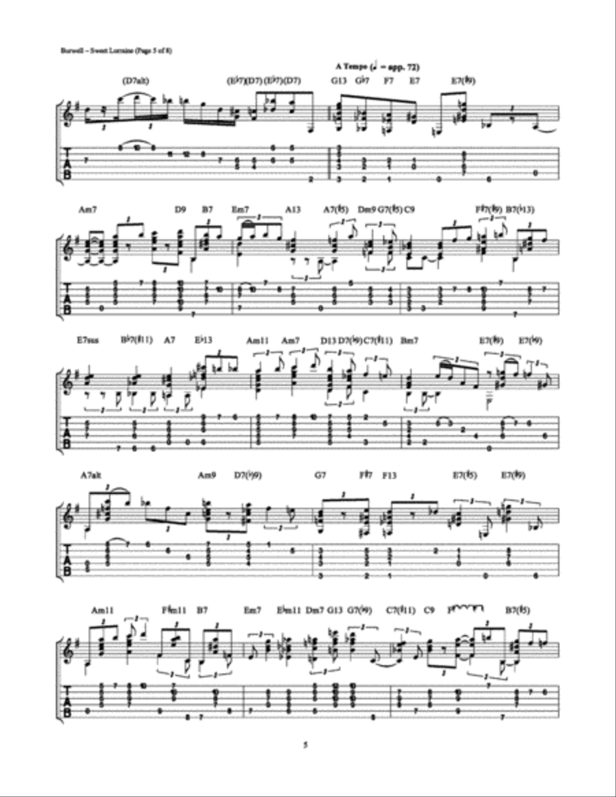 Sweet Lorraine Electric Guitar scores gallery preview page 5