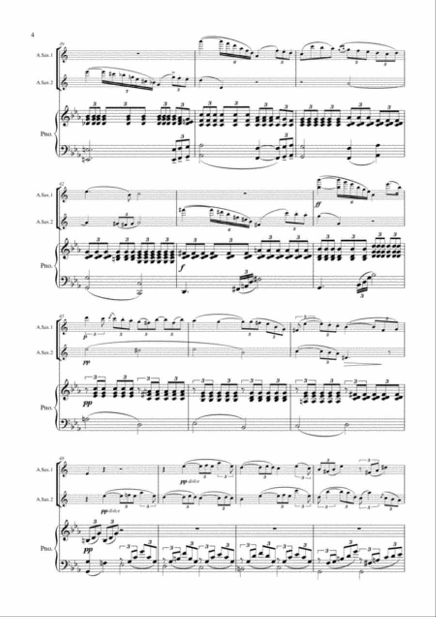 Andante et Rondo, Op.25 arranged for 2 alto saxophones and piano Woodwind Ensemble scores gallery preview page 5