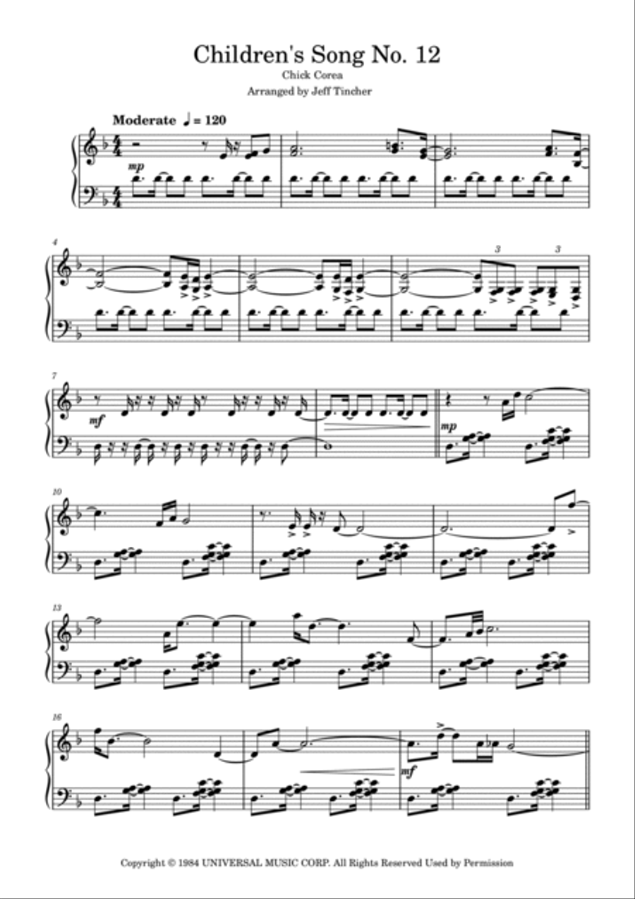 Children's Song No. 12 Piano Solo scores gallery preview page 2