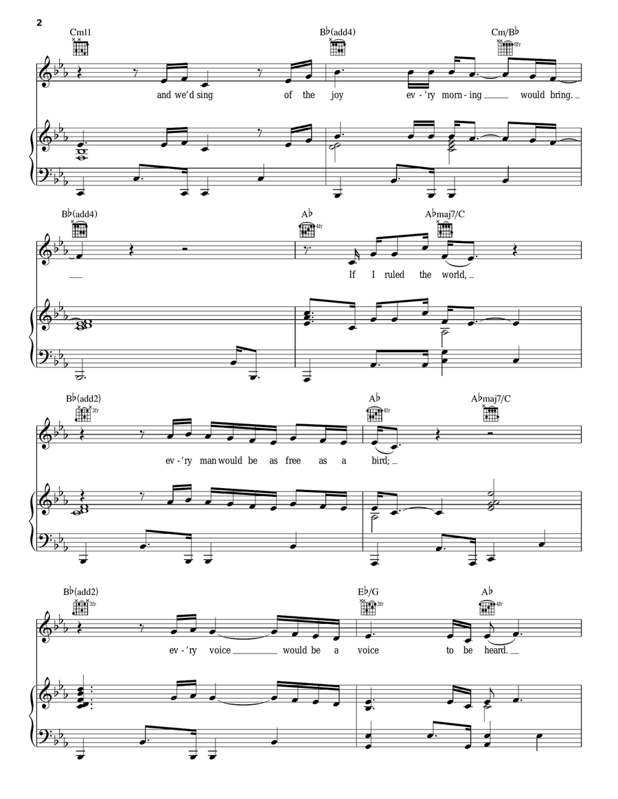 If I Ruled The World Piano, Vocal, Guitar scores gallery preview page 2