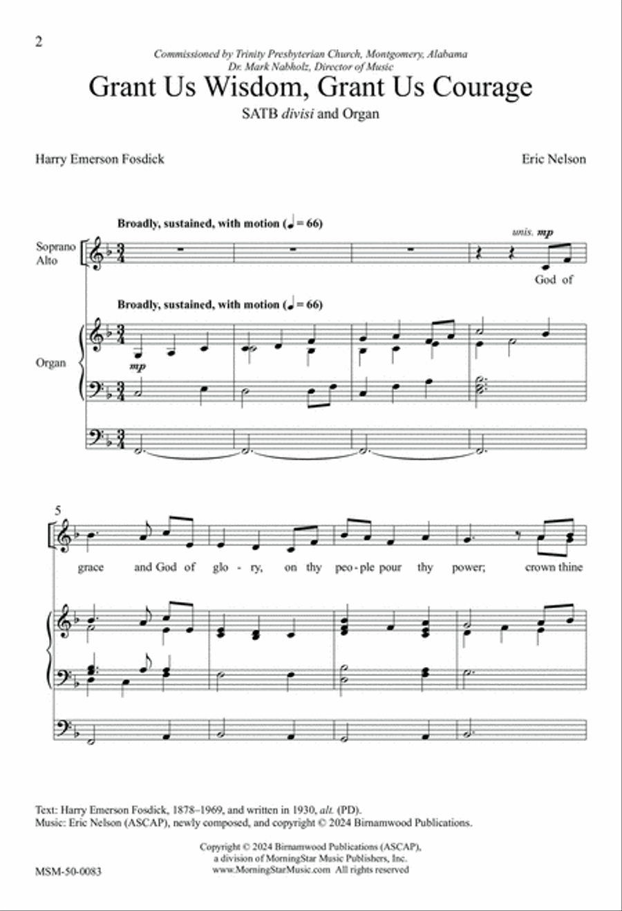 Grant Us Wisdom, Grant Us Courage Divisi scores gallery preview page 2
