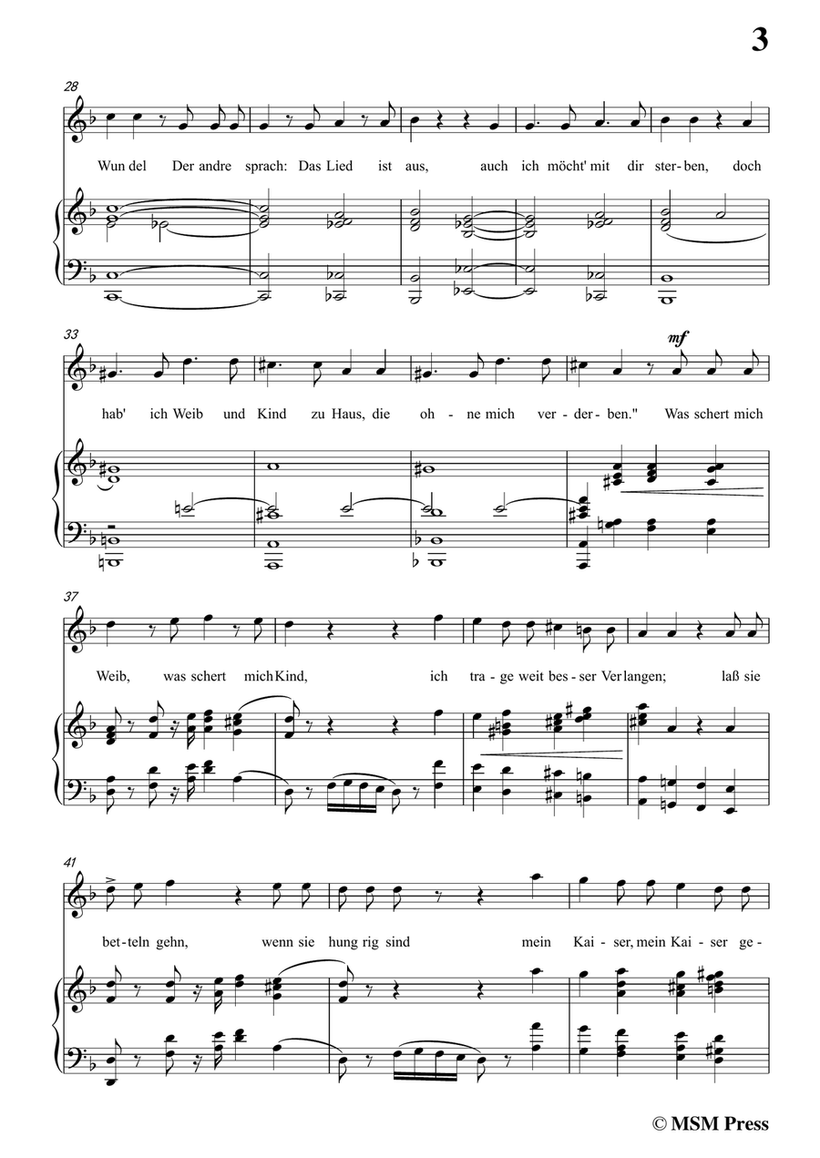 Schumann-Die beiden Grenadiere,in d minor,for Voice and Piano Piano, Vocal scores gallery preview page 5