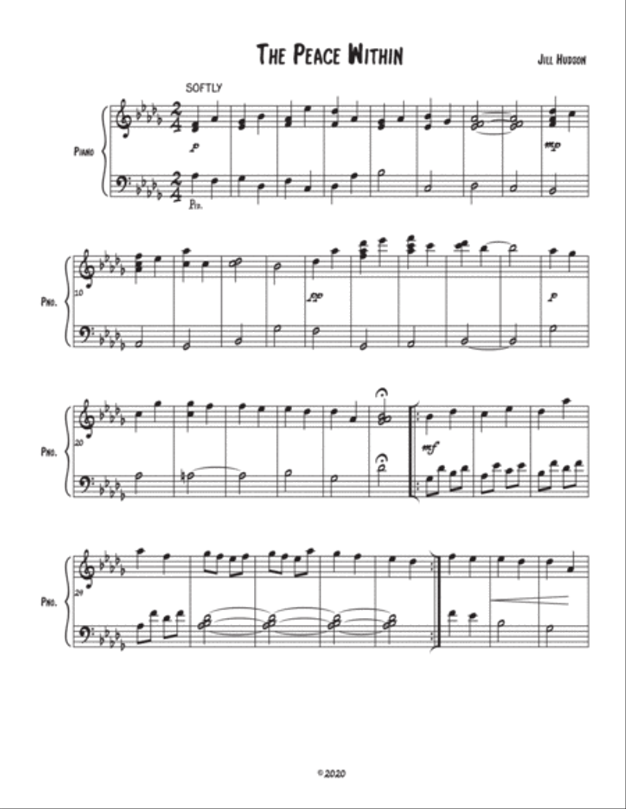 The Peace Within Piano Solo scores gallery preview page 2