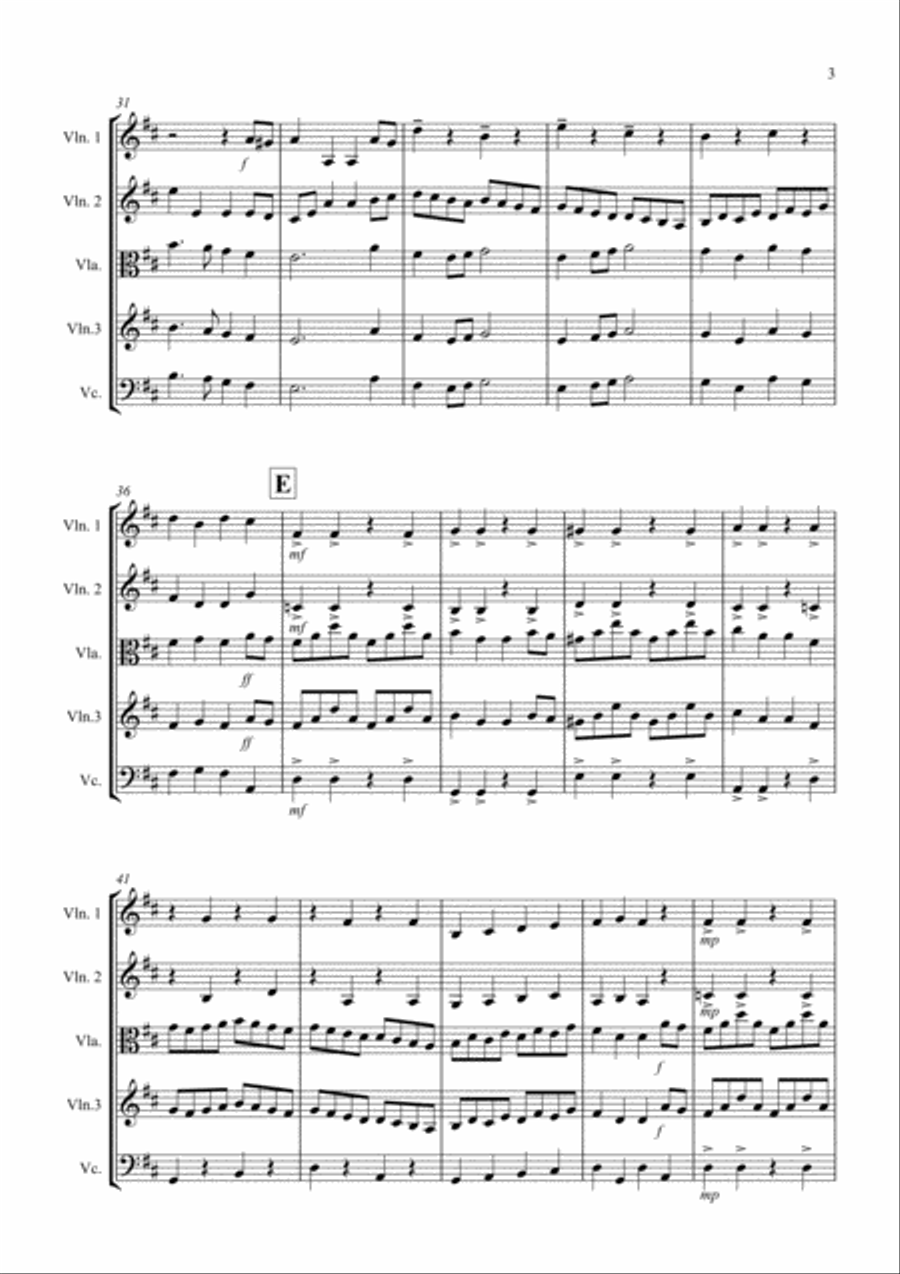 Sailor's Hornpipe for String Quartet String Quartet scores gallery preview page 3