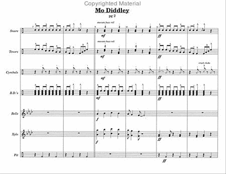 Mo Diddley Percussion Ensemble scores gallery preview page 4